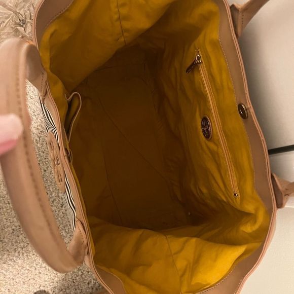 Tory Burch Navy and Ivory striped tote - good condition! - Picture 5 of 9